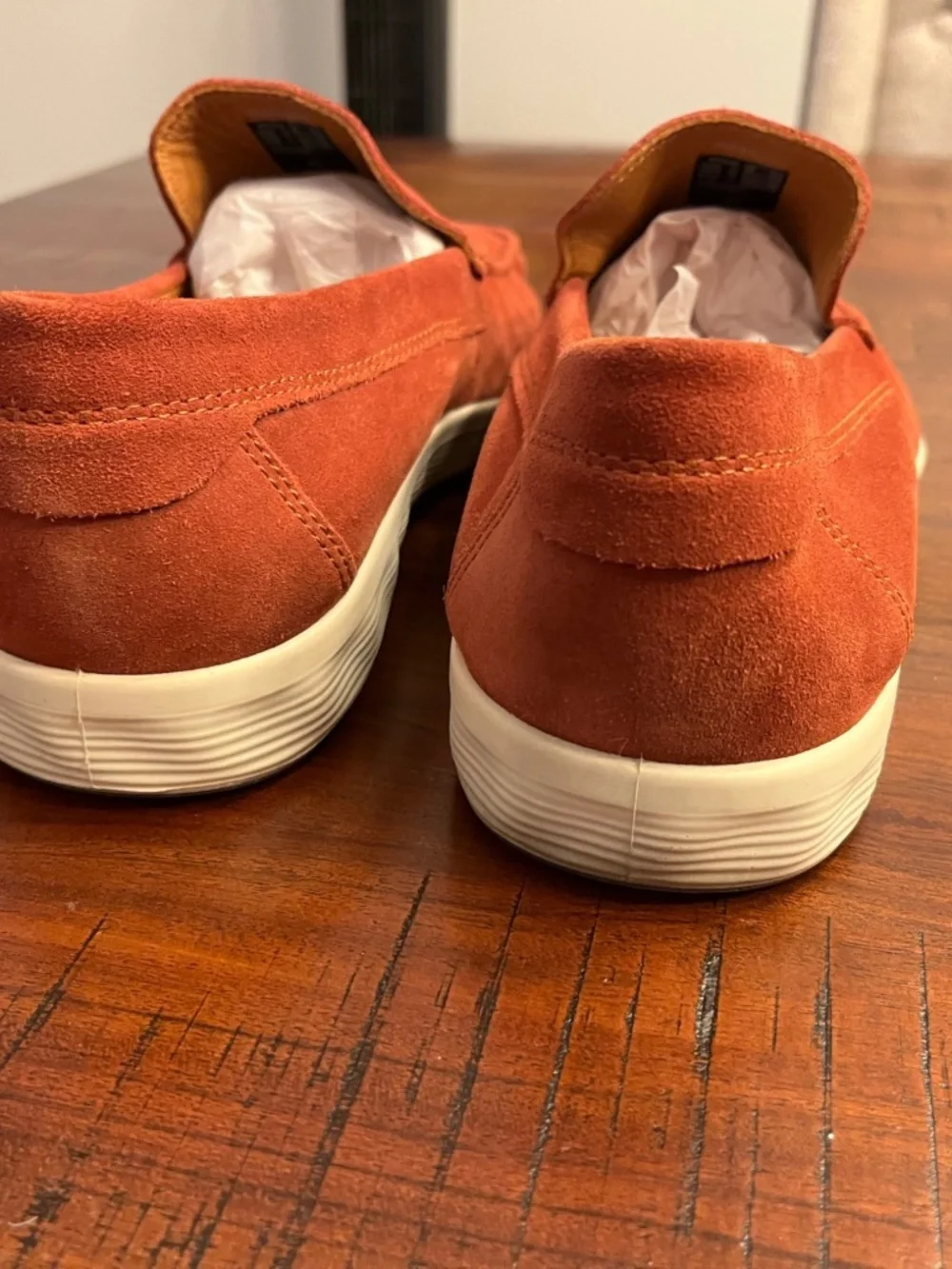 ECCO S-Lite Men's Orange Suede Slip On Loafers EU 45 US 11-11.5 Lightweight